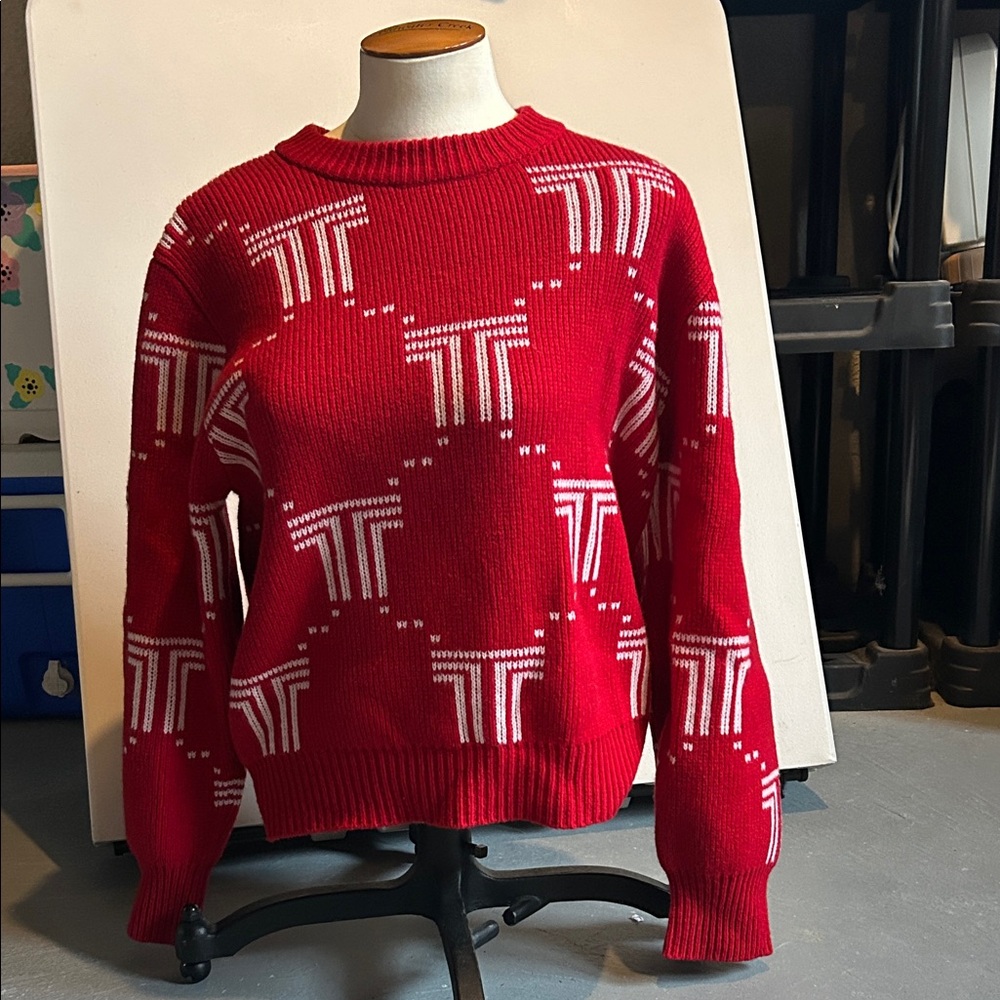 Tory Sport Red Sweater with White Pattern